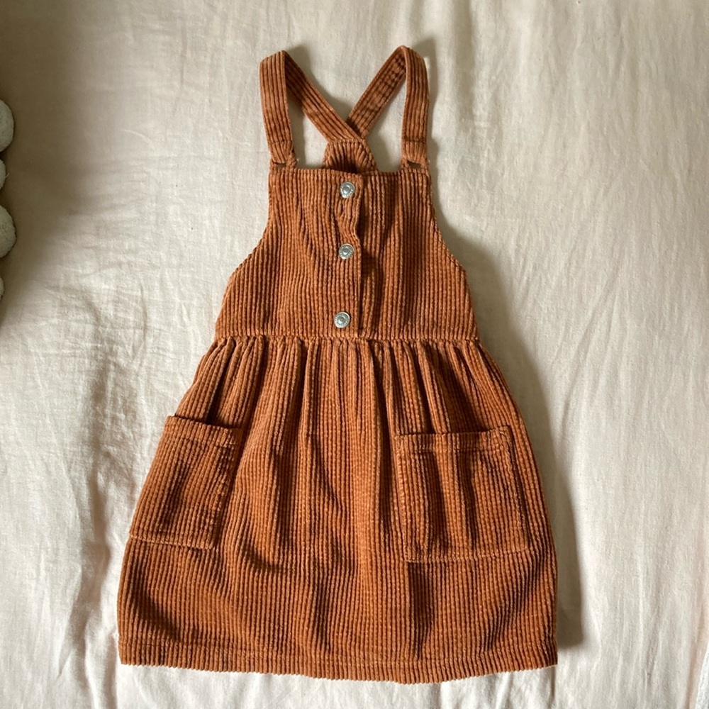 Zara Brown Corduroy Pinafore Dress 4-5